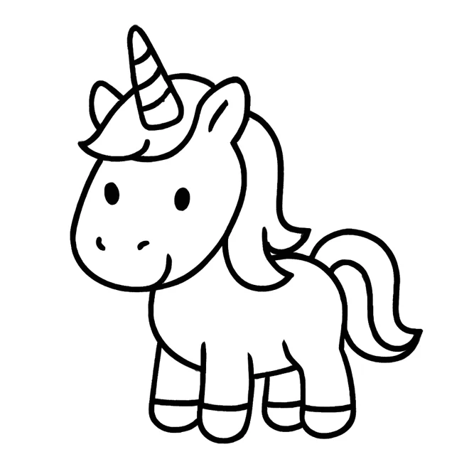 Un simpatico unicorno da colorare