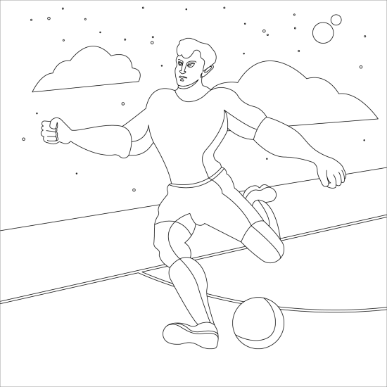 Calcio · 1, disegno da stampare e colorare