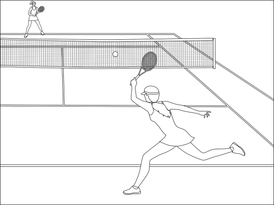 Tennis · 80, disegno da colorare