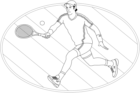 Tennis · 70, disegno da colorare