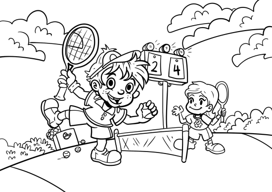 Tennis · 74, disegno da colorare