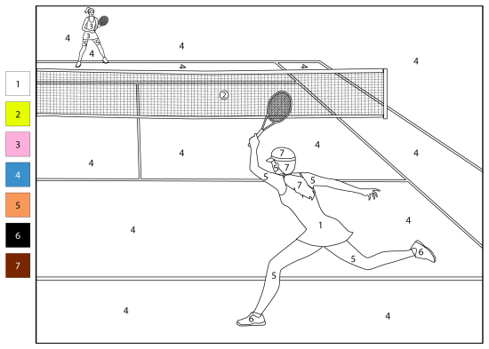 Tennis · 3, disegno da stampare e colorare