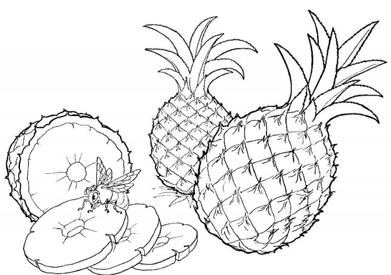 Ananas · 3, disegno da stampare e colorare