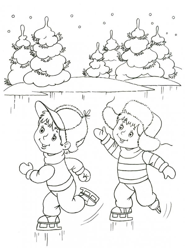 Inverno · 2, disegno da stampare e colorare
