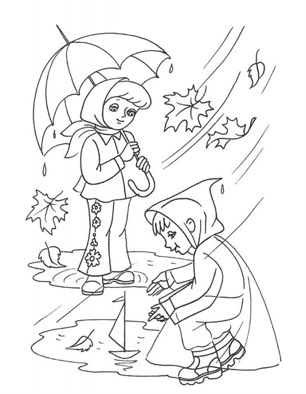 Autunno, disegno da stampare e colorare