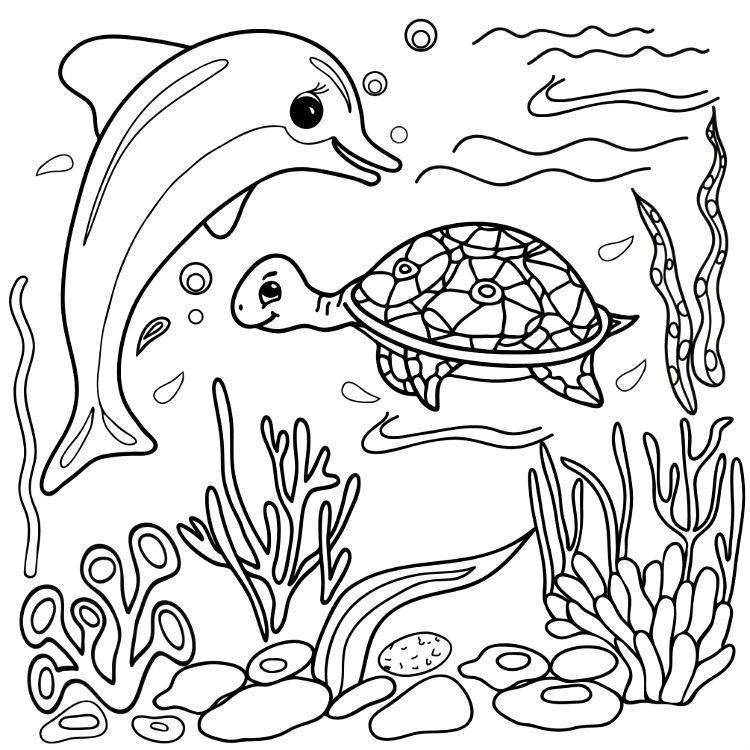 Delfino · 17, disegno da colorare
