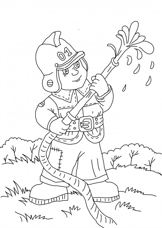 Pompieri · 4, disegno da stampare e colorare