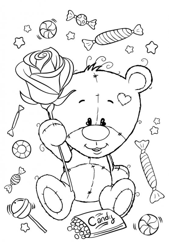 Teddy · 25, disegno da stampare e colorare