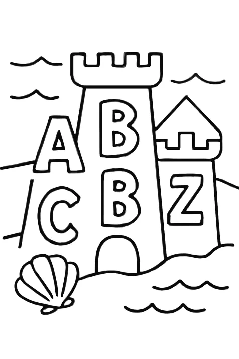 Lettere — Al Mare, disegno da stampare e colorare