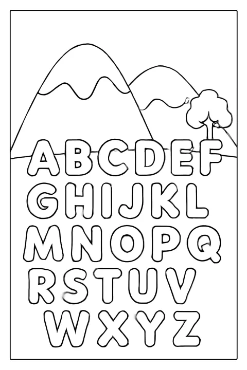 Lettere — In Montagna, disegno da stampare e colorare